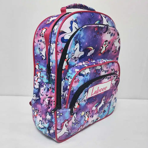 Personalised Unicorn Printed Kids Bagpack